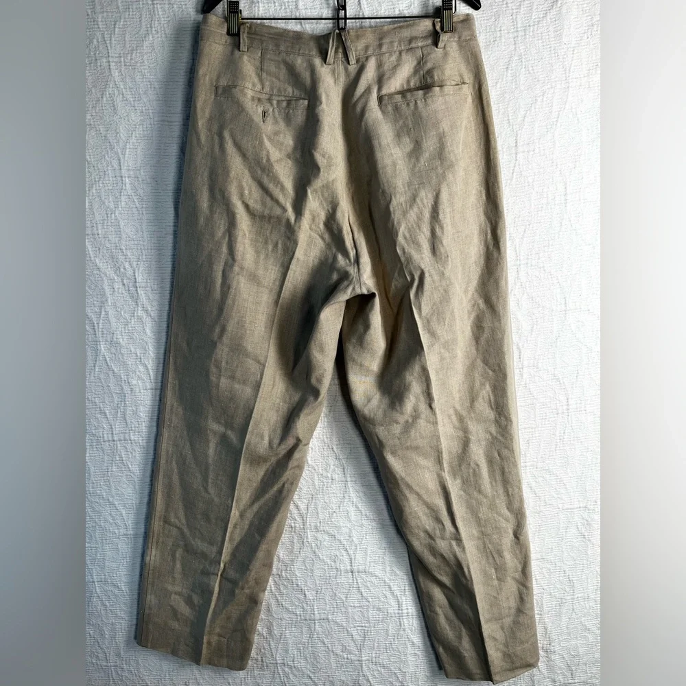 Zeidler and Zeidler 100 Linen Pants Mens 34 Long Pleated Front High Waisted Pant
